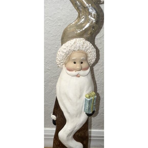 Red Vintage Santa Belsnickle German Style figurine, 18” Tall Silver Tone - Picture 6 of 7